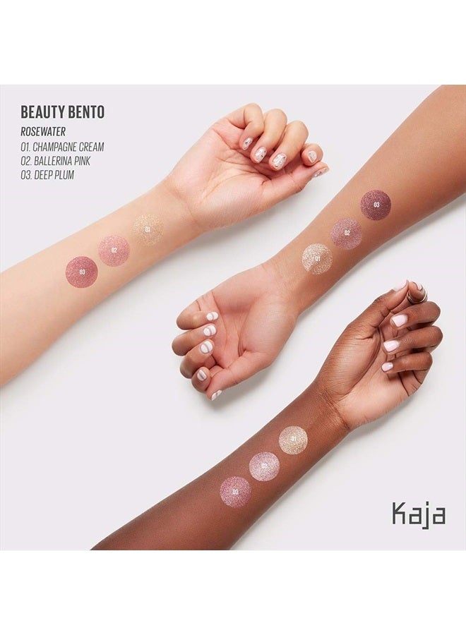 KAJA Beauty Bento Collection - Bouncy Eyeshadow Trio | Plum Rosy Tones, Travel Size, 01 Rosewater, 2019 Allure Best of Beauty Award, 0.03 Oz - Image 2