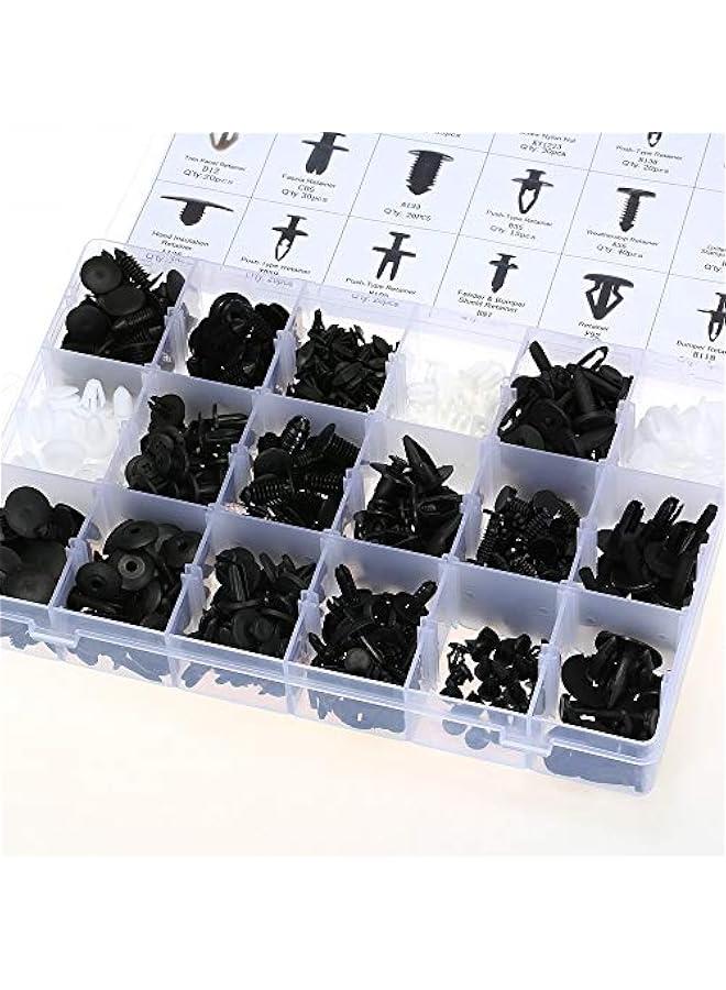 فايلكس مشاك تثيت السيارة ومجموعة لاستيكية م اف ام كيو شو ، تلقائية مع اداة ازالة المشاك 415 قطعة 18 مقاسا مقض دفع ملحقات متعددة الالوا الألوميوم - Image 4