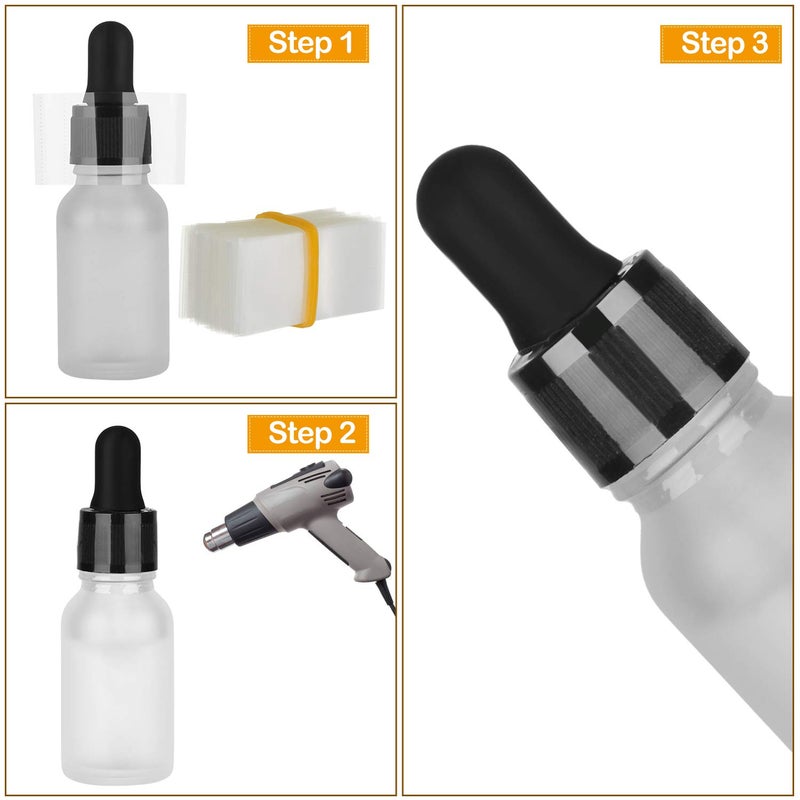 Outus 500 Pcs Shrink Wrap Perforated for Bottles Heat Shrink Bottle Seals (Clear) - Image 3