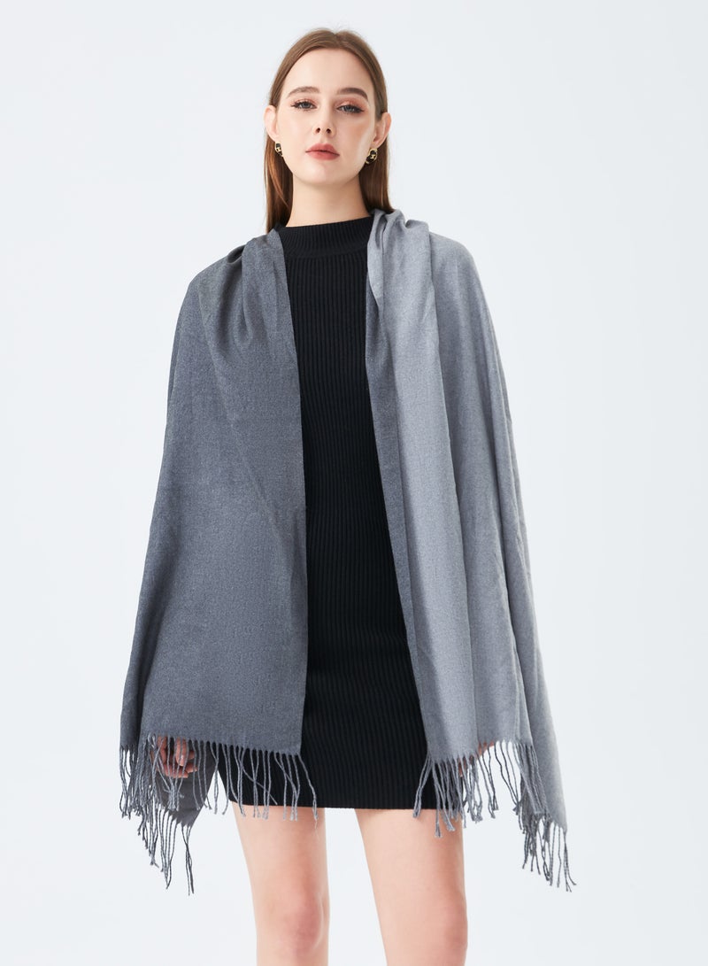 Sky cashmere Two-Tone Reversible Cashmere Shawl  - Image 1