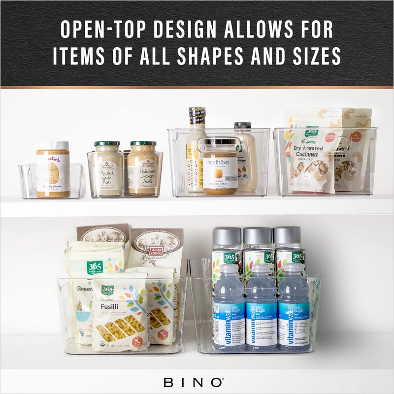 BINO | Plastic Storage Bins, X-Large - 2 Pack, Clear | THE SOHO COLLECTION | Pantry Organizers and Storage Containers Fridge Organizer Bins Kitchen Cabinet Organizer Medicine Cabinet Organizer Bin - Image 4