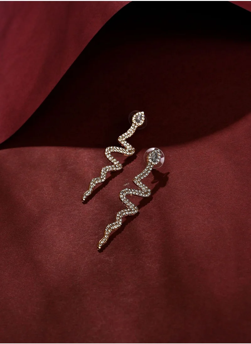 SOHI Silver Plated Designer Stone Drop Earring