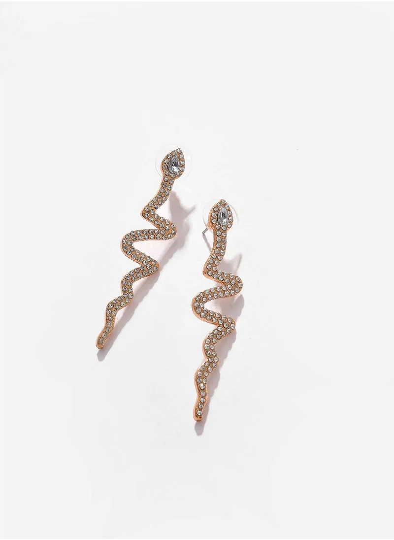 SOHI Silver Plated Designer Stone Drop Earring