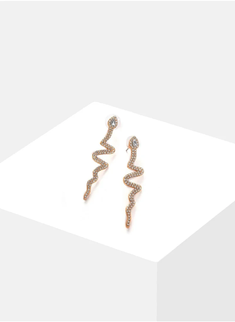 SOHI Silver Plated Designer Stone Drop Earring