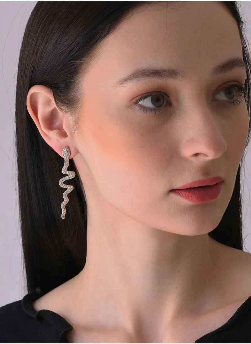 SOHI Silver Plated Designer Stone Drop Earring