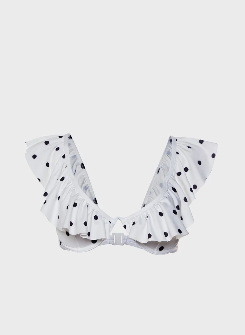trendyol Ruffle Trim Bikini Top