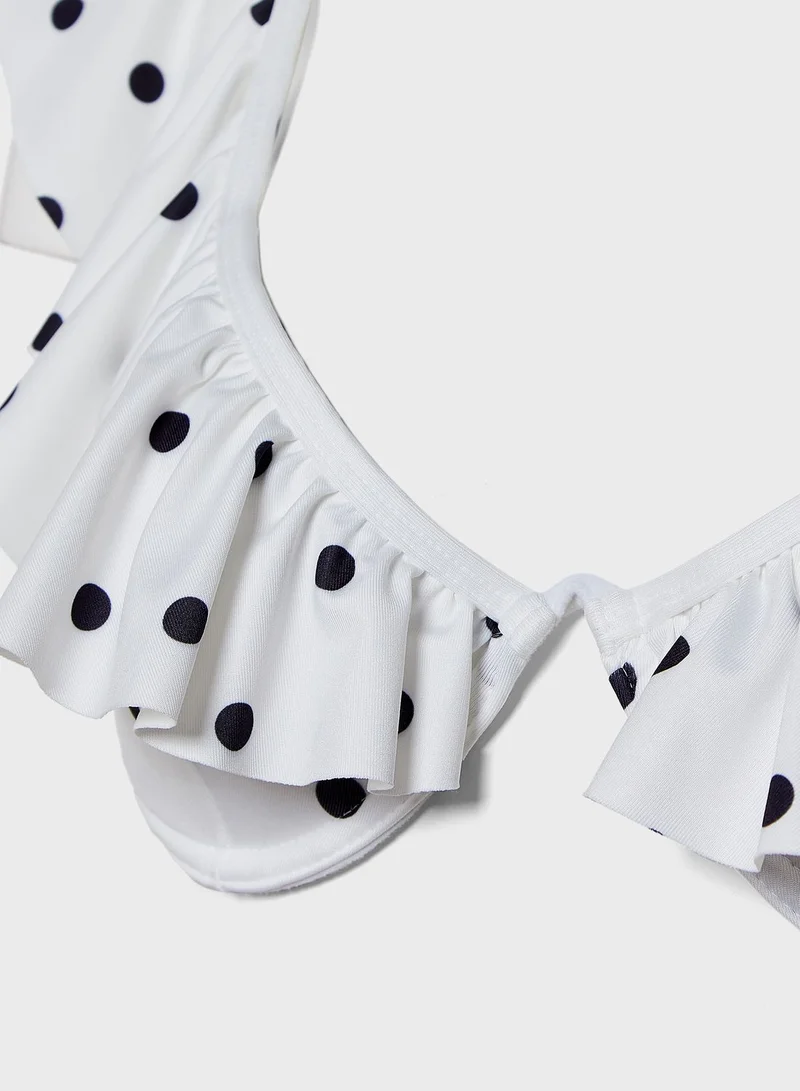 trendyol Ruffle Trim Bikini Top