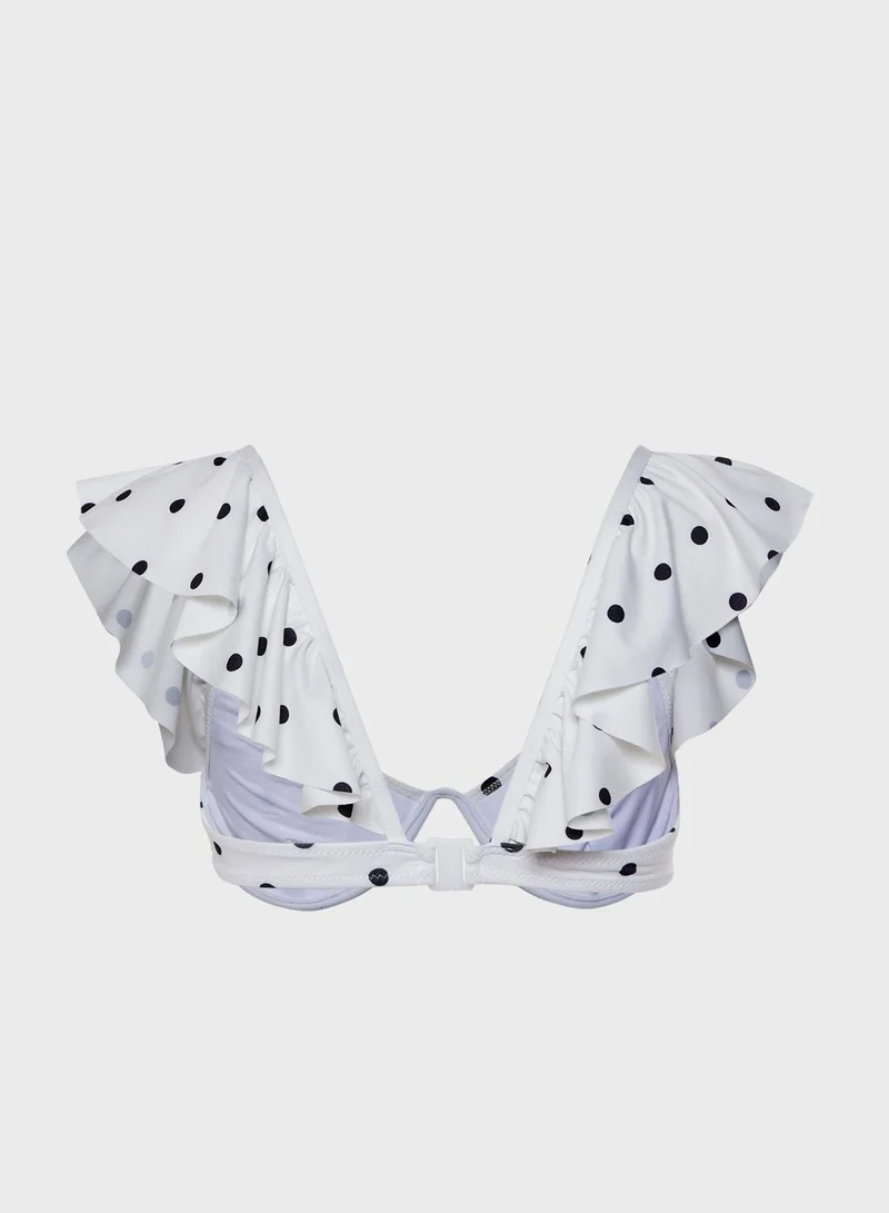 trendyol Ruffle Trim Bikini Top