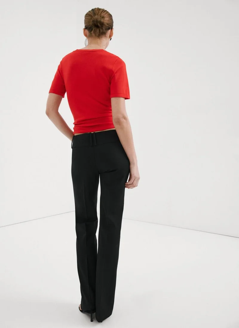 مانجو Straight-leg trousers with belt loops