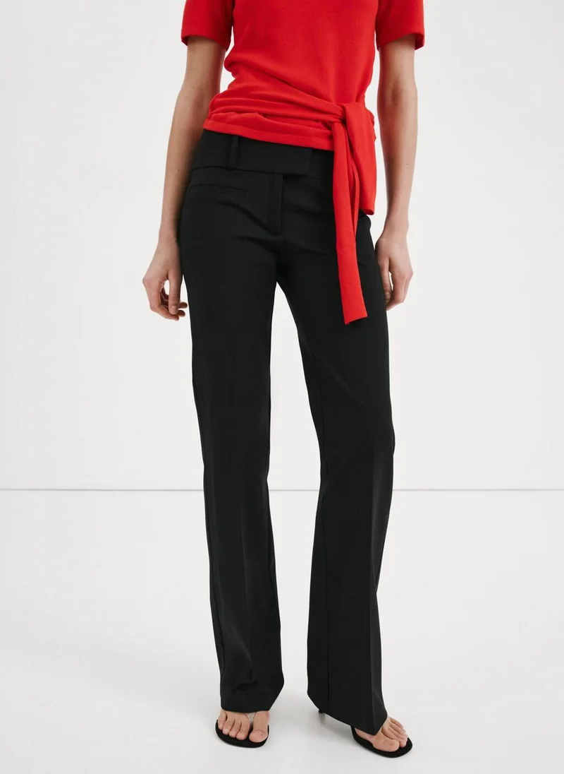 مانجو Straight-leg trousers with belt loops