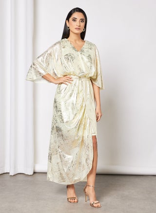 Foil Print Wrap Skirt Dress - pzsku/Z14DDEFDDE0ACB442867BZ/45/_/1644587074/dd261a7d-7492-4994-8f4a-6d9979227139