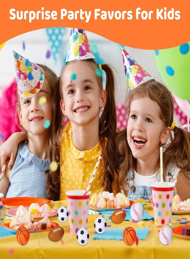 WELLVO Sports Party Favors 24 Pack 1.6 inch Sports Stress Relief Toys Goodie Bags Stuffers Mini Foam Fidget Toys for Stress Anxiety Relief Classroom Prizes Kids Return Gifts Birthday Party Favors - Image 3