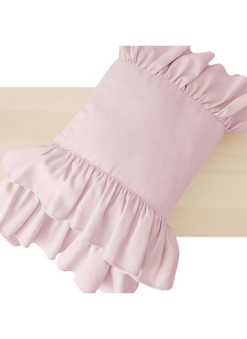 Ritmo Home Frilly Vintage Bohemian Scandinavian Throw Pillow Cover Pink  - Image 1