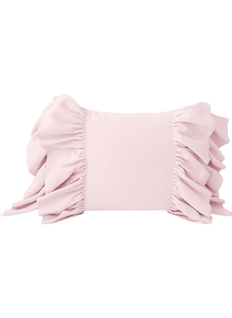 Ritmo Home Frilly Vintage Bohemian Scandinavian Throw Pillow Cover Pink  - Image 2