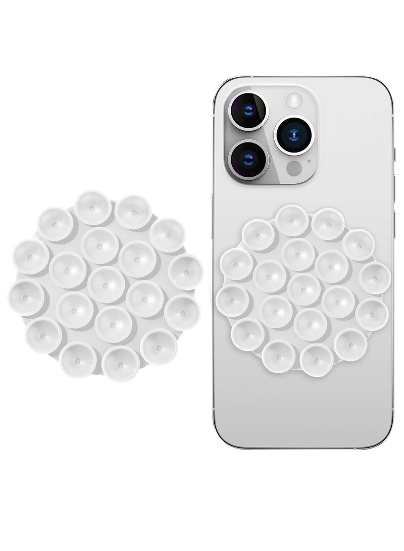 Silicone Suction Cup Phone Case Mount Double Sided, Phone Accessories Hands-Free Strong Grip Holder for Selfies and Videos, Silicon Phone Stand for iPhone and Android (White) - Image 1
