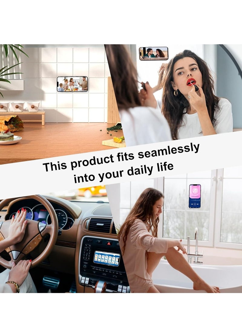 Silicone Suction Cup Phone Case Mount Double Sided, Phone Accessories Hands-Free Strong Grip Holder for Selfies and Videos, Silicon Phone Stand for iPhone and Android (White) - Image 5