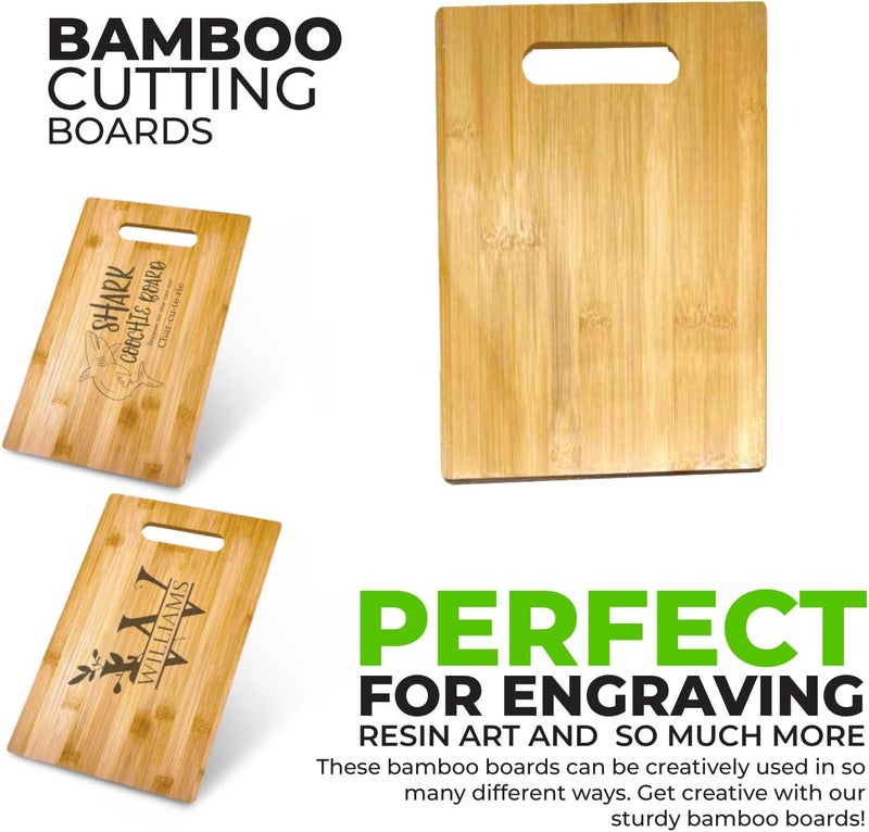 Ven-Trap Bamboo Cutting Board | For Customized, Personalized Engraving Purpose | Premium Bamboo Board (Rectangular 12" X 9") - Image 4