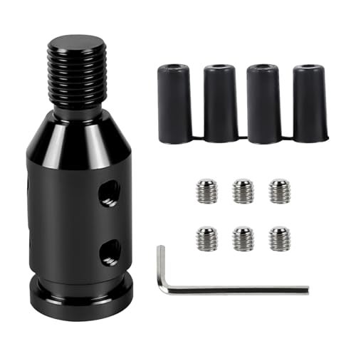 ongfuwu M12x1.25 Shift Knob Adapter, Aluminum Gear Shift Adapter Kit with 4-Sizes Hoses, Universal Gear Shift Knob Cover for Non-Threaded Manual Shifters, Car Stick Shift Knob Adapter(Black) - Image 1