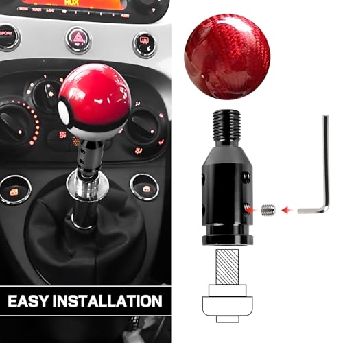 ongfuwu M12x1.25 Shift Knob Adapter, Aluminum Gear Shift Adapter Kit with 4-Sizes Hoses, Universal Gear Shift Knob Cover for Non-Threaded Manual Shifters, Car Stick Shift Knob Adapter(Black) - Image 5