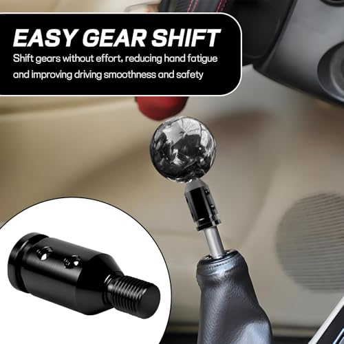 ongfuwu M12x1.25 Shift Knob Adapter, Aluminum Gear Shift Adapter Kit with 4-Sizes Hoses, Universal Gear Shift Knob Cover for Non-Threaded Manual Shifters, Car Stick Shift Knob Adapter(Black) - Image 4