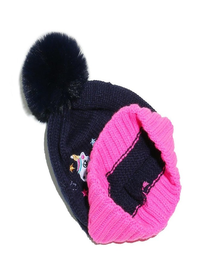 Newfancy قبعة شتوية للبنات الصغيرات مزينة بالخرز على شكل يونيكورن مع بوم بوم للأطفال الرضع وال toddlers - Image 5