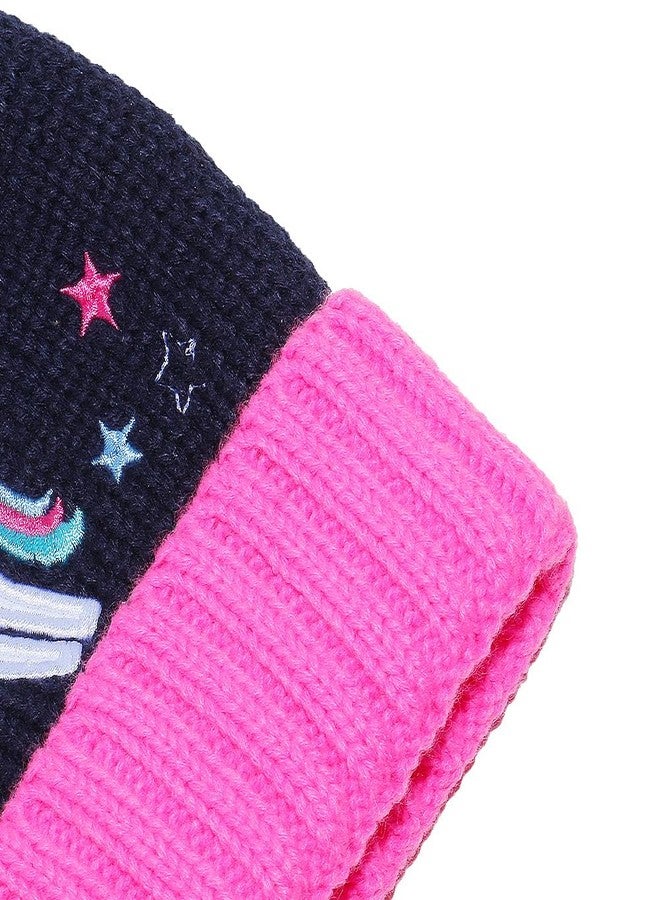 Newfancy قبعة شتوية للبنات الصغيرات مزينة بالخرز على شكل يونيكورن مع بوم بوم للأطفال الرضع وال toddlers - Image 3