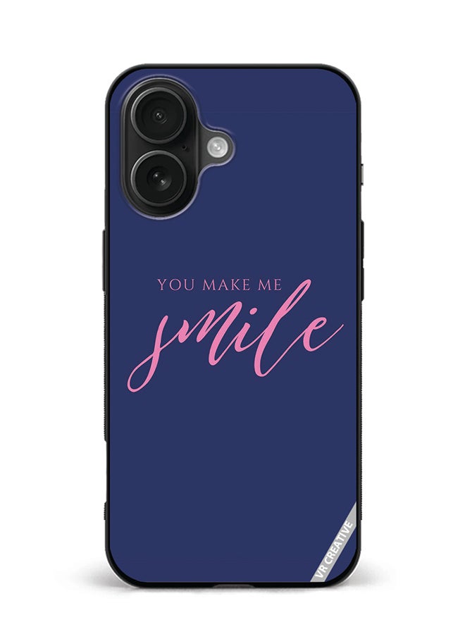 Protective Case Cover For Apple iPhone 16 Plus You Make Me Smile Design Multicolour
