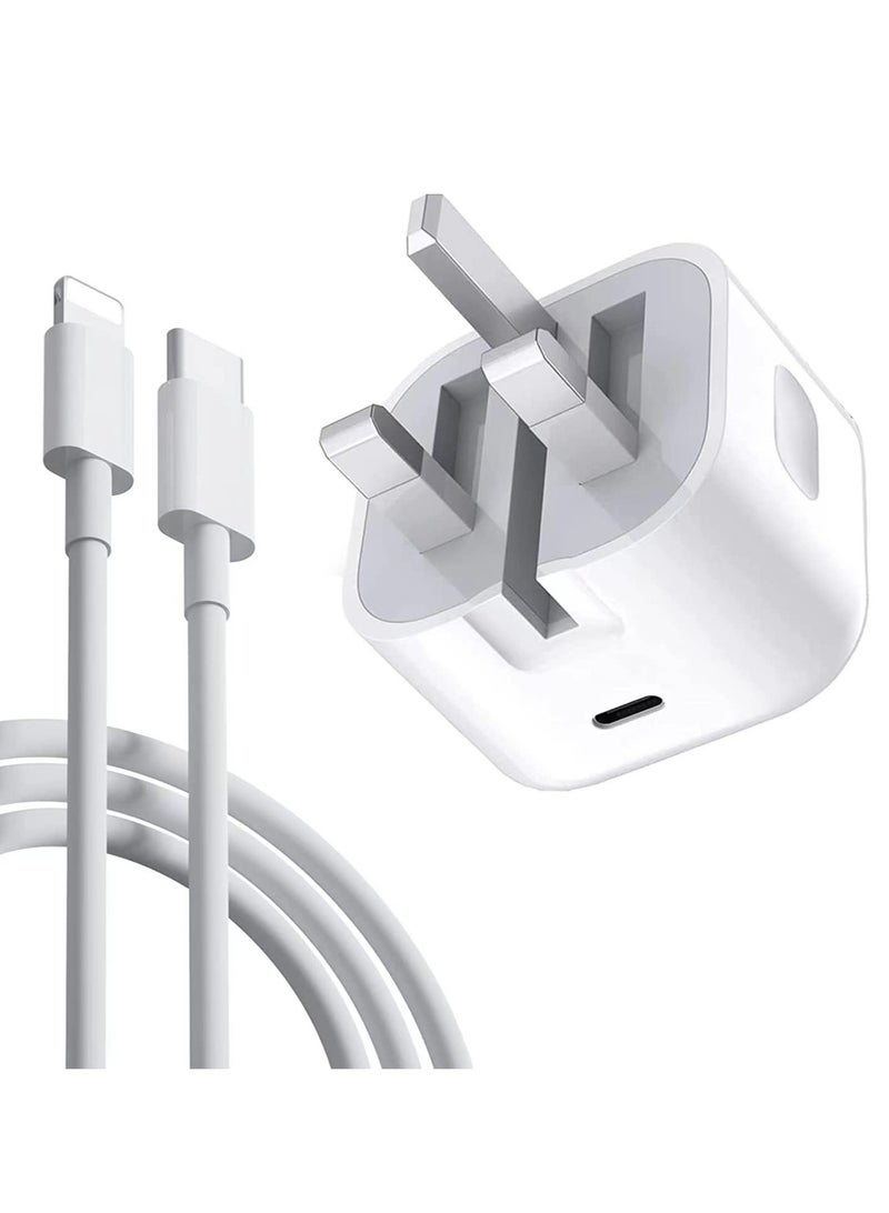 iPhone 20W USB C Fast Charger, iPhone Fast Charger Plug fast Charger Power and 1M iPhone USB C Charger Cable Compatible with i-Phone 13 12 11 Pro Max Mini X XR Xs/i-Pad, iPhone USB C Fast Charger  - Image 1
