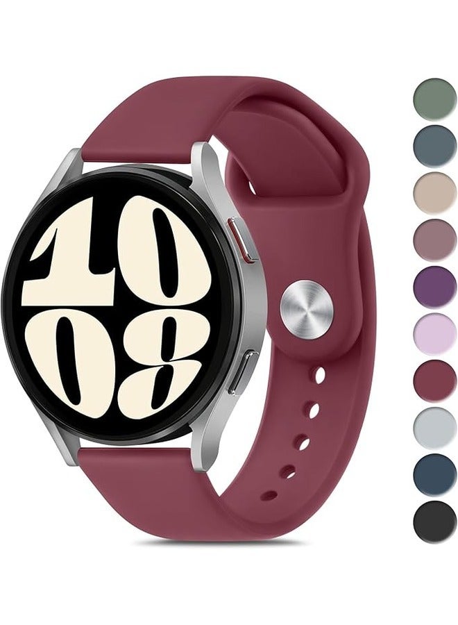 ELTRAZONE Wine Red Soft Silicone Sport Band for Samsung Galaxy Watch 6 - Replacement Strap Compatible with 40mm, 44mm, 43mm, and 47mm Models - Image 1