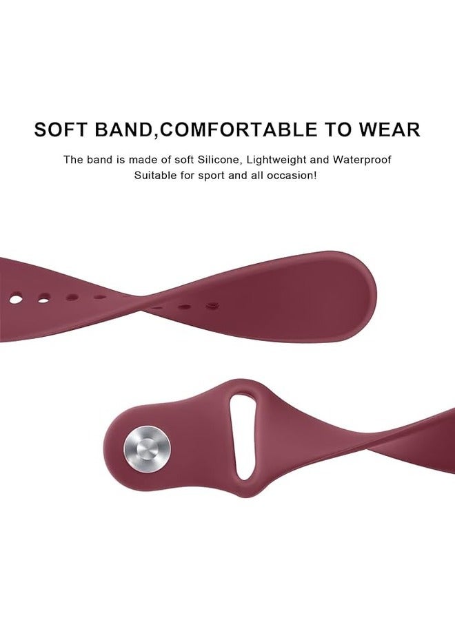 ELTRAZONE Wine Red Soft Silicone Sport Band for Samsung Galaxy Watch 6 - Replacement Strap Compatible with 40mm, 44mm, 43mm, and 47mm Models - Image 3