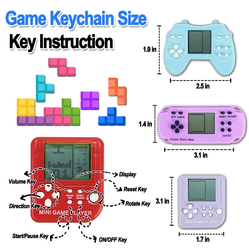 Tgiqrove 12 Pcs Video Game Party Favors  Mini Video Games Keychain  Gamer Birthday Party Decorations  Gamer Party Favors For Kids 8-12  Classroom Prizes  Goodies Bags Stuffer  Backpack-Macaron Color - Image 3