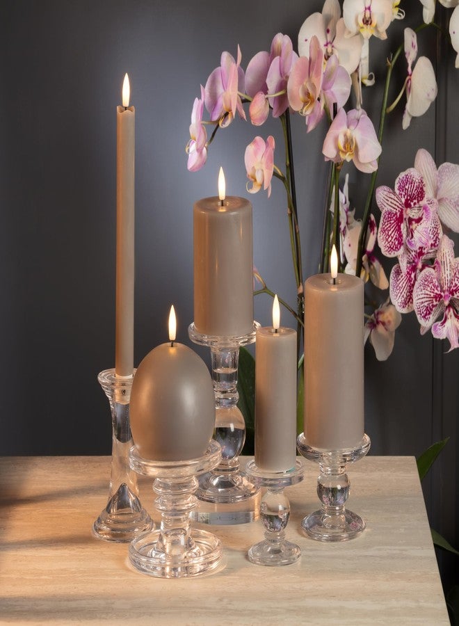 Abbott Collection Luxlite LED Flameless Wax Taper Candle (Set of 2, Gray, 9.5" H) - Image 2