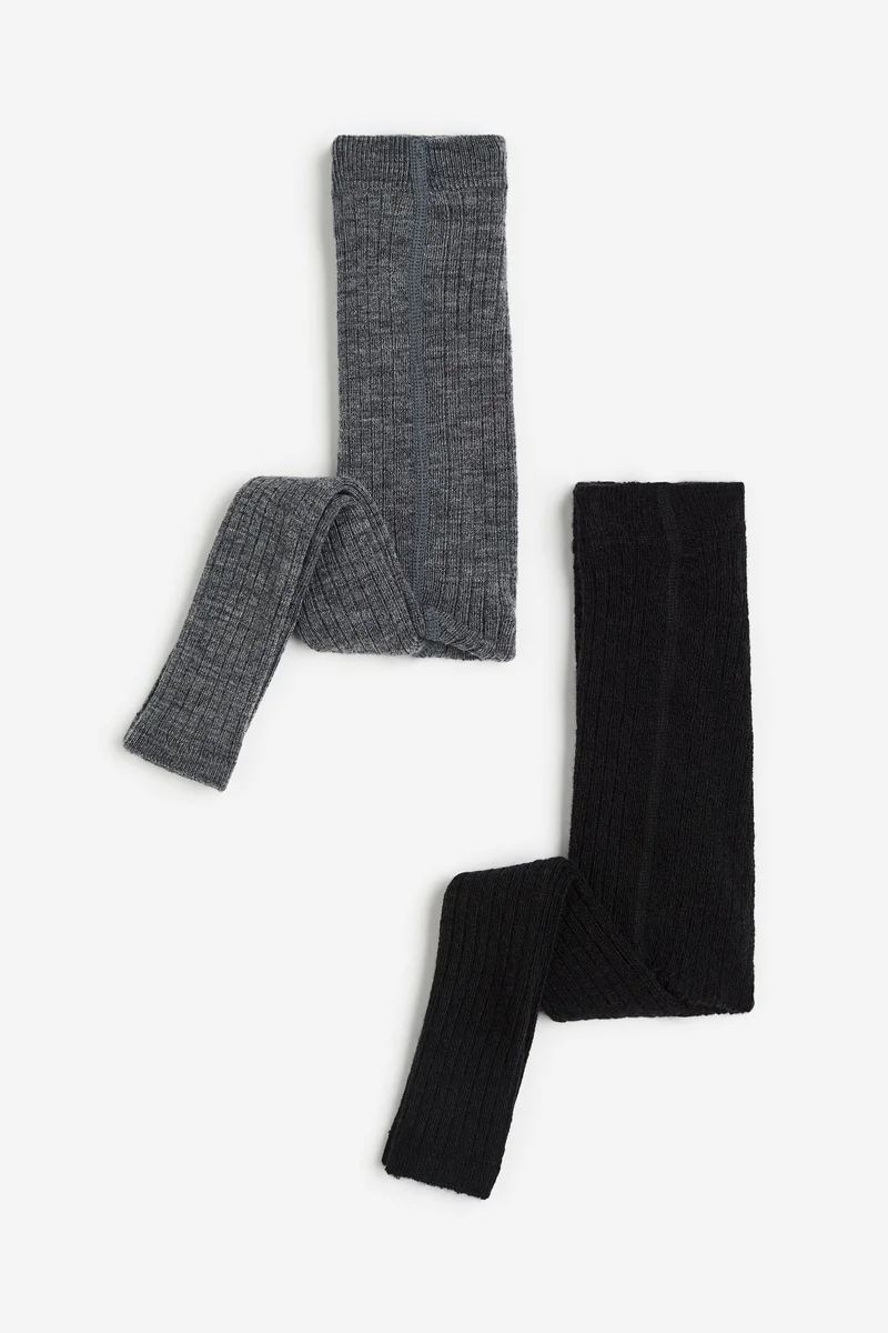 H&M 2-pack wool-blend footless tights