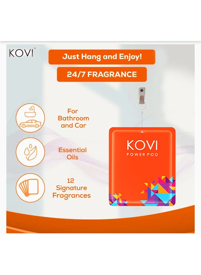 Kovi Air Fragrance Power Pod For Bathroom And Car Long-Lasting Fragrance Of Citrus Dozen Infused With Essential Oils Lasts Up To 30 Days 10Gm  - Image 2