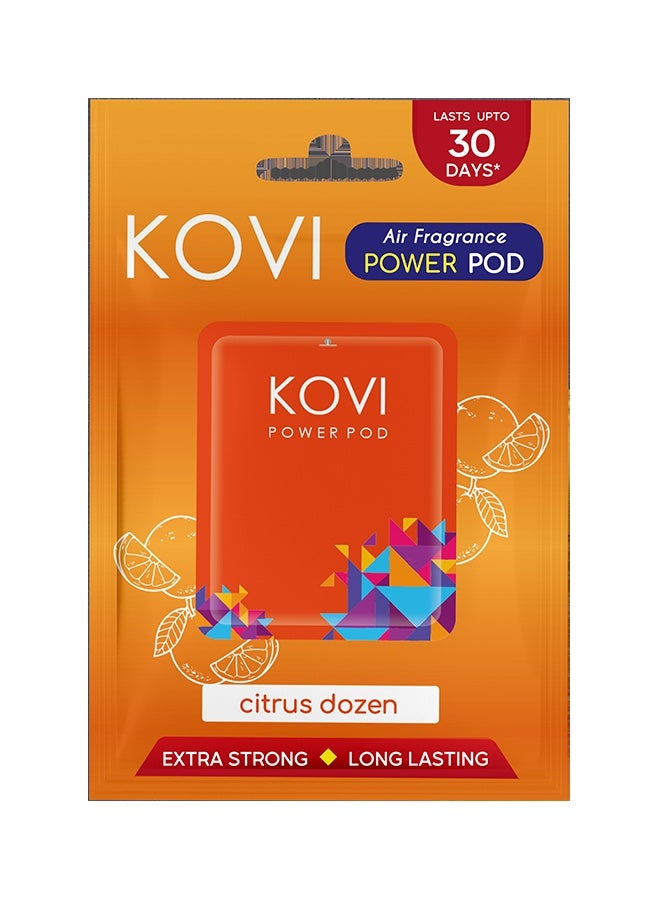 Kovi Air Fragrance Power Pod For Bathroom And Car Long-Lasting Fragrance Of Citrus Dozen Infused With Essential Oils Lasts Up To 30 Days 10Gm  - Image 1