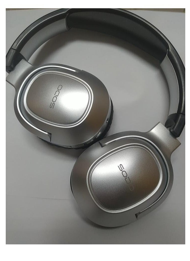 سماعة رأس لاسلكية SD-1105 Soundo بتقنية البلوتوث 5.3 مع ميكروفون خارجي ودعم بطاقة SD - أسود