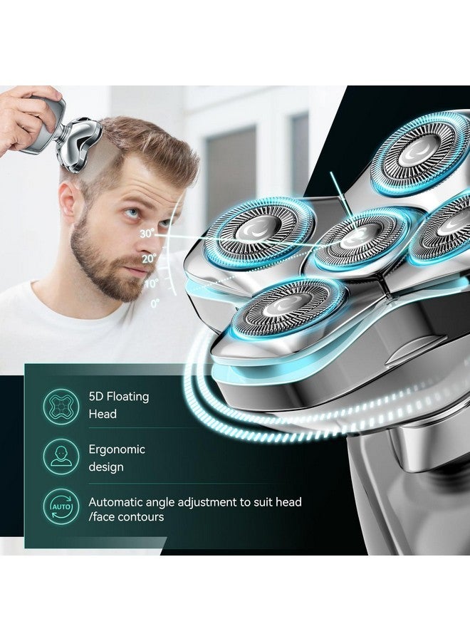 كينسن ماكينة حلاقة للرجال الصلع، ماكينة حلاقة الرأس المغناطيسية من كينسن مع شاشة عرض LED للرأس الصلع الرطب والجاف للرجال، ماكينة حلاقة الرأس المقاومة للماء Ipx6 للرجال مع شحن USB-C - Image 4
