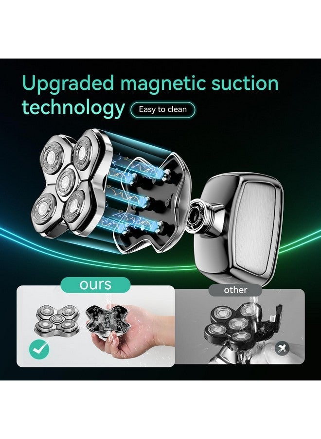 كينسن ماكينة حلاقة للرجال الصلع، ماكينة حلاقة الرأس المغناطيسية من كينسن مع شاشة عرض LED للرأس الصلع الرطب والجاف للرجال، ماكينة حلاقة الرأس المقاومة للماء Ipx6 للرجال مع شحن USB-C - Image 3