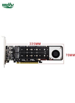 BURAQ PCI-E X16 to M.2 M-key NVME X4 SSD RAID Array Expansion Adapter Support 2242/2260/2280/22110(PH44Plus)  - Image 3