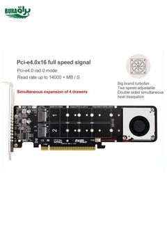 BURAQ PCI-E X16 to M.2 M-key NVME X4 SSD RAID Array Expansion Adapter Support 2242/2260/2280/22110(PH44Plus)  - Image 4