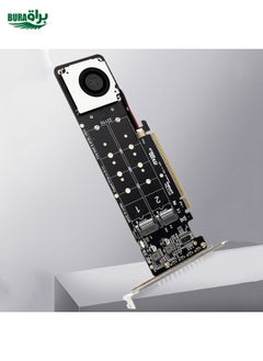 BURAQ PCI-E X16 to M.2 M-key NVME X4 SSD RAID Array Expansion Adapter Support 2242/2260/2280/22110(PH44Plus)  - Image 2
