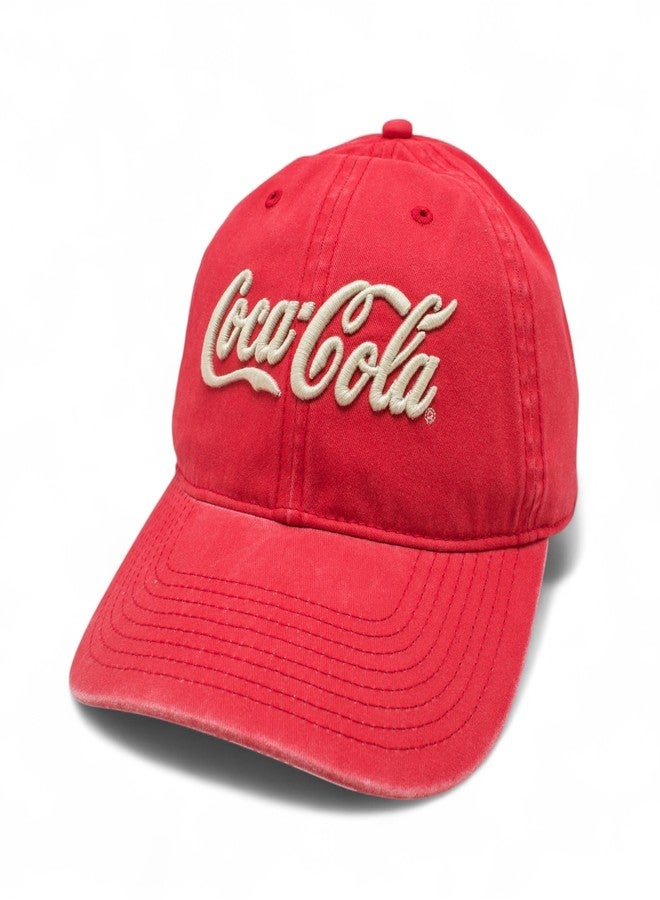 AMERICAN NEEDLE Coca-Cola New Raglan Adjustable Buckle Strap Baseball Dad Hat, Red (COKE-1915A-RED) - Image 1