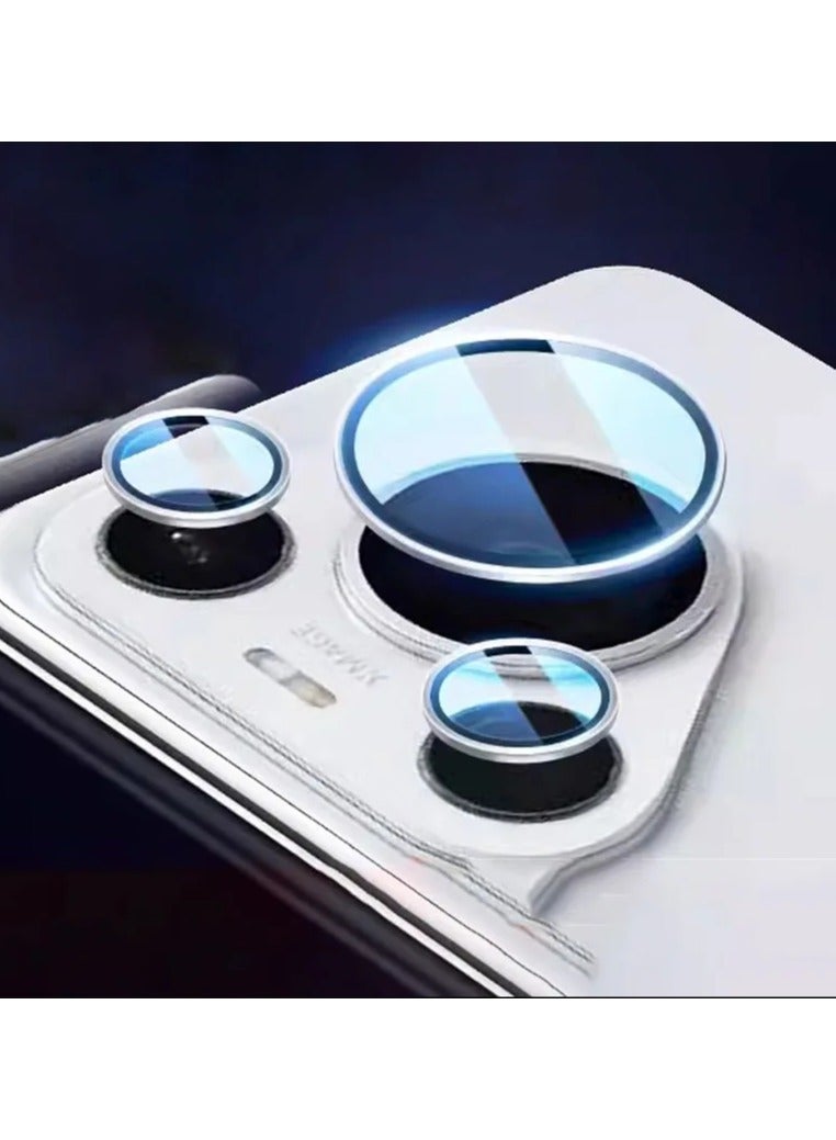 واقي عدسة الكاميرا لهاتف هواوي بيورا 70 برو، [درج تثبيت بخطوة واحدة] واقي شاشة من الزجاج المقوى مع غطاء كاميرا فردي معدني، ملحقات حافظة صديقة للبيئة (فضي) - Image 3