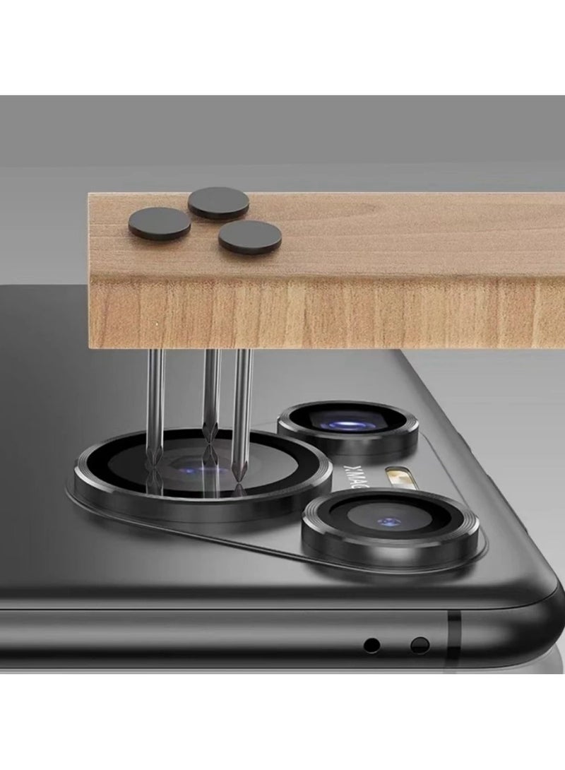 واقي عدسة الكاميرا لهاتف هواوي بيورا 70 برو، [درج تثبيت بخطوة واحدة] واقي شاشة من الزجاج المقوى مع غطاء كاميرا فردي معدني، ملحقات حافظة صديقة للبيئة (فضي) - Image 5