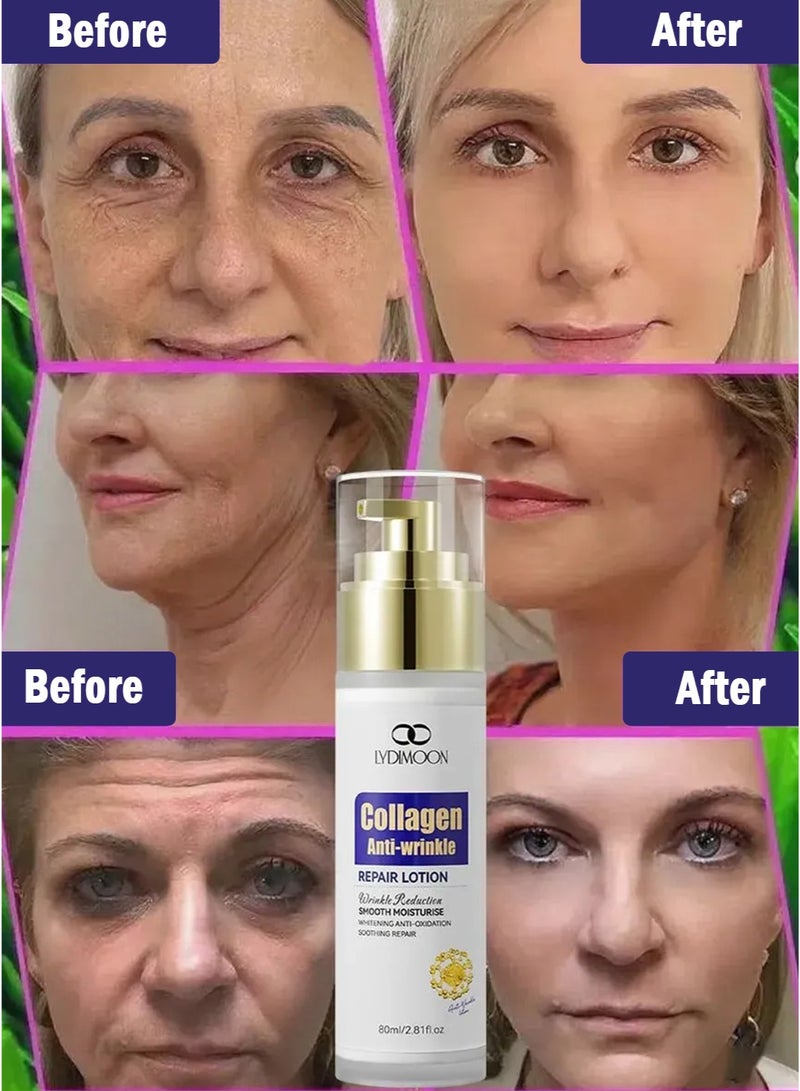LYDIMOON Collagen Anti Wrinkle Repair Lotion Hydrating Moisturizing Firming Brightening 80ml - Image 5