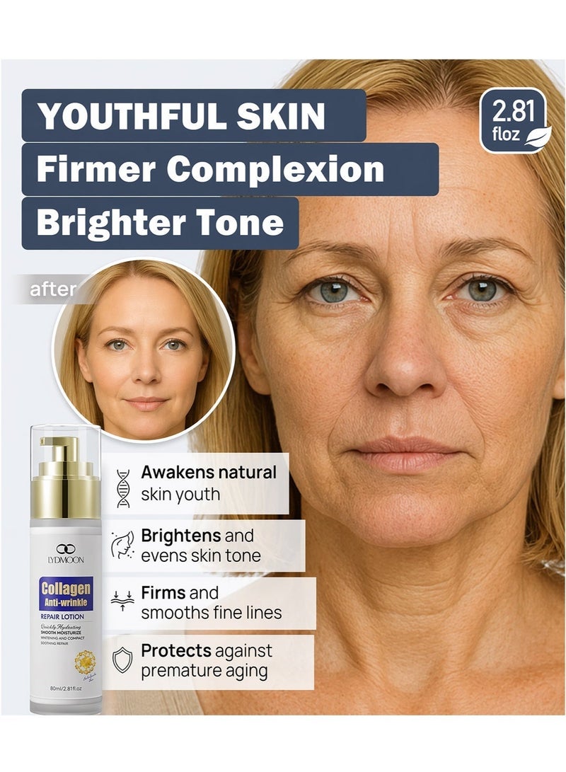 LYDIMOON Moisturizing Lotion for Ageing skin 80ml Hydrolyzed collagen deeply firms and anti-wrinkle - Image 1
