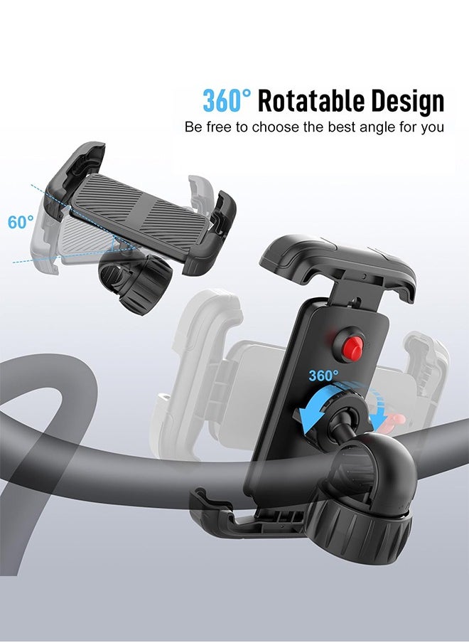 Lemon 360 Degrees Rotation Bike Phone Holder, Electric Scooter Motorcycle Phone Mount, Bicycle Phone Holder, Handlebar Phone Mount, Bike Accessories, Black  - Image 3