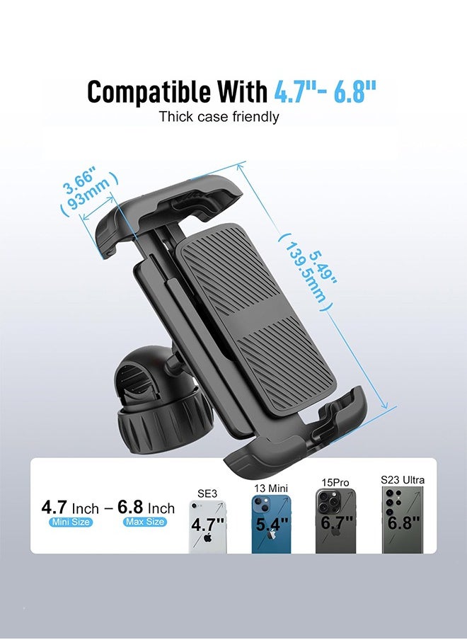 Lemon 360 Degrees Rotation Bike Phone Holder, Electric Scooter Motorcycle Phone Mount, Bicycle Phone Holder, Handlebar Phone Mount, Bike Accessories, Black  - Image 5
