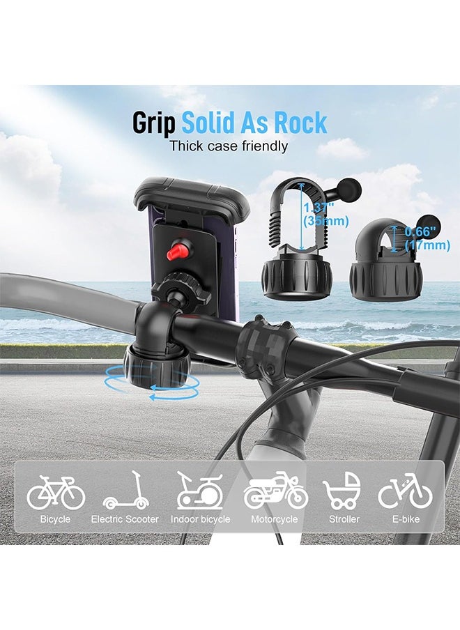 Lemon 360 Degrees Rotation Bike Phone Holder, Electric Scooter Motorcycle Phone Mount, Bicycle Phone Holder, Handlebar Phone Mount, Bike Accessories, Black  - Image 4