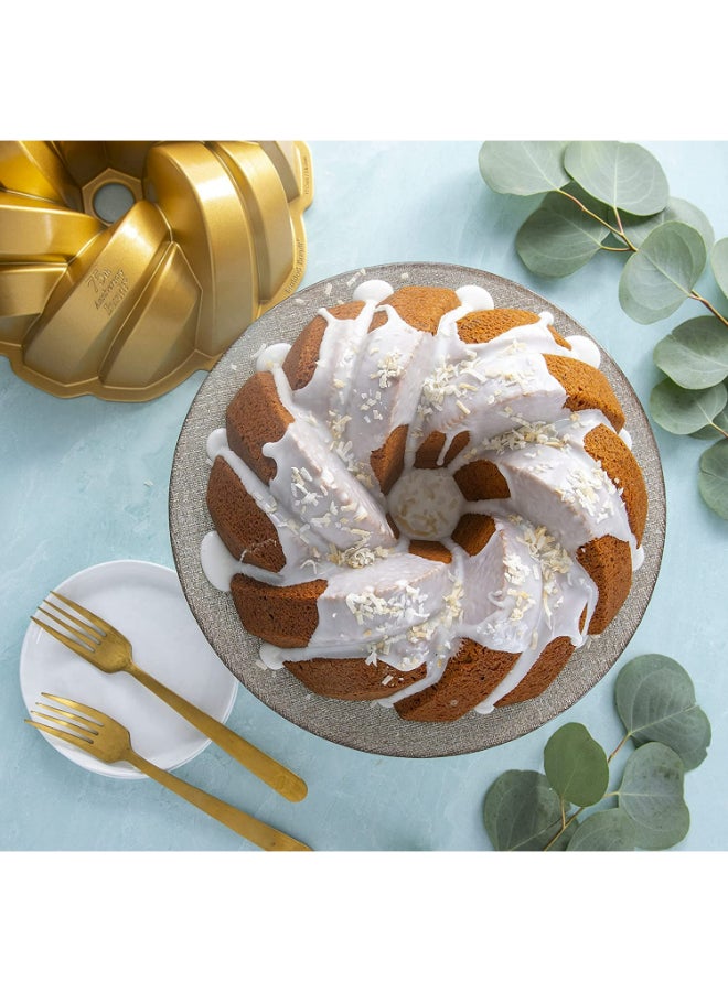NORDICWARE Nordic Ware 75th Anniversary Gold Braided Bundt Pan - Image 3